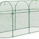 BPS Crop Cages for Garden Plant, 10x3x5 Ft Plant Netting Protection Tent with Zippered Door for Plants, Raised Garden Bed Cover with Frame for Vegetables, Fruits and Flowers