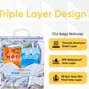 Superio Hot and Cold Insulated Bags for Food Delivery, Grocery Shopping Bags, Food Storage for Hot and Frozen Food for Travel, Disposable Cooler Bag, Reinforced Thermal Lunch Bag (3, 13.5"x17.5")
