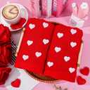 3 Pcs Valentine's Day Hand Towels Bath Towels Red Heart Embroidered Cotton Dish Towel for Holiday Bathroom Kitchen Hand Drying Cleaning, 29.5 x 13.7 Inch