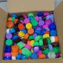 Motbach 300PCS Colorful Plastic Bottle Caps, 1.2 Inch Plastic Bottle Lids Colored Bottle Tops, Small Craft Bottlecaps DIY Bottle Lids Neon Plastic Bottle Cap Top Lid for Craft and DIY