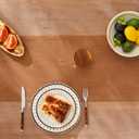 ZeeMart Rustic Cotton Linen Table Runner, 13x108 Inches Caramel, Farmhouse Style Caramel Table Runners 108 Inches Long, Washable Kitchen Dining Table Decoration for Home Party Decor