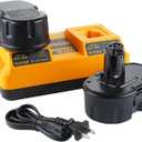 2Pack 4.5 Ah 18V Battery Replacement for Dewalt DC9096 DC9099 DC9098 DW9095 DW9096, and Dual Charger DC9320 Compatible with Dewalt 18 Volt XRP Battery Charger