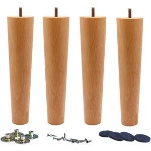 WEICHUAN 10 inch Solid Wood Furniture Sofa Chair Ottoman Dresser Coffee Table Cabinet Couch Legs Heavy Duty(10" Straight Set of 4)