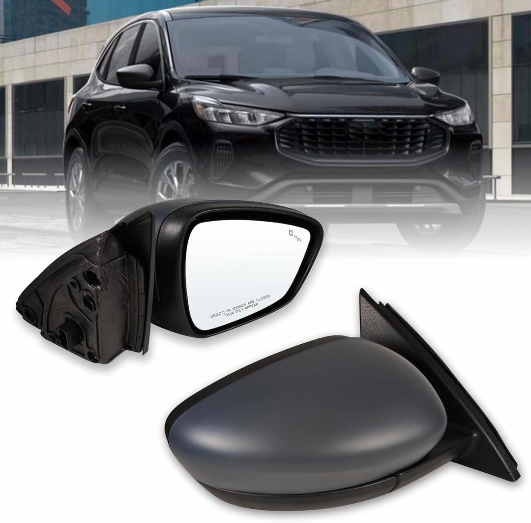 Right Passenger side Mirror Fits 2020-2025 Ford Escape with Blind Spot Mirror, Power Glass Without turn signals can be DIY Paintable Replace LJ6Z17683AFT LJ6Z17683DA LJ6Z17683DB(7 Pins)