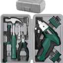 Hi-Spec 3.6V Cordless Electric Screwdriver Set with Interchangeable Bits, Green