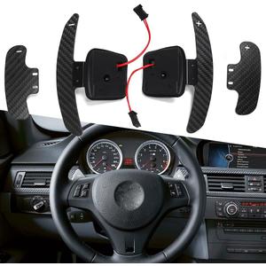 Steering Wheel Magnetic Paddle Shifter for BMW M3 X5 X6 M E90 E92 E93 E81 E82 E87 E88 E90 E71 Saloon Coupe Convertible Carbon Fiber Padddle Extension (for E Series)