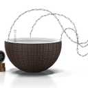 GARDENIX DECOR Self Watering Hanging Planter, 11'' Indoor, Brown, Coco Coir, with Water Level Indicator, Round, 1 Pack