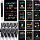 Sayglossy 48 Pcs Spanish Employee Teacher Appreciation Gifts Bulk Inspirational Notebooks with Pens Nurse Thank You Graduation Rewards Coworker Staff Women Men Regalos Cristianos Para Mujer En Español
