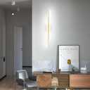 Ralbay 40" Modern LED Gold Vanity Lights 40W Frosted Aluminum Gold Bathroom Vanity Light Fixtures Over Long Mirror Modern Gold Bath Lighting 6000K White Light