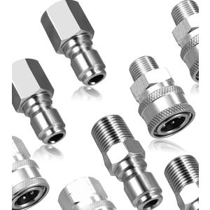 Sydien 4Pcs 3/8 Inch NPT Pressure Washer Quick Connect kit, Pressure Washer, Quick Connect Fittings, Female and Female Thread Quick Disconnect Fittings