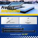 ARANA 44 inch 40LB Gas Struts Spring Shock with 13MM Ball Socket 44" Extra Long Lift Support for Tonneau Cover Truck Bed Cover Trap Door Camper Shell RV Kitchen Door(Fit 32-44LB), 2Pcs