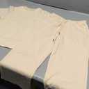Haloumoning Girls 2 Piece Outfits Kids Fashion Short Sleeve T Shirts Wide Leg Pants Clothing Sets 5-14 Years