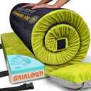3 Inch GAIALOOP Thick Memory Foam Camping Mattress Sleeping Pad [Car/Tent/Cot] Glamping Portable Floor Mat Roll Up Futon Mattress for Guests Sleepover (Cot:72*24*3", Avocado Green)