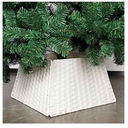 Blissun Christmas Tree Collar, Plastic Rattan Xmas Tree Ring, Farmhouse Christmas Tree Collar, Christmas Tree Skirt for Artificial Christmas Trees Decoration, White