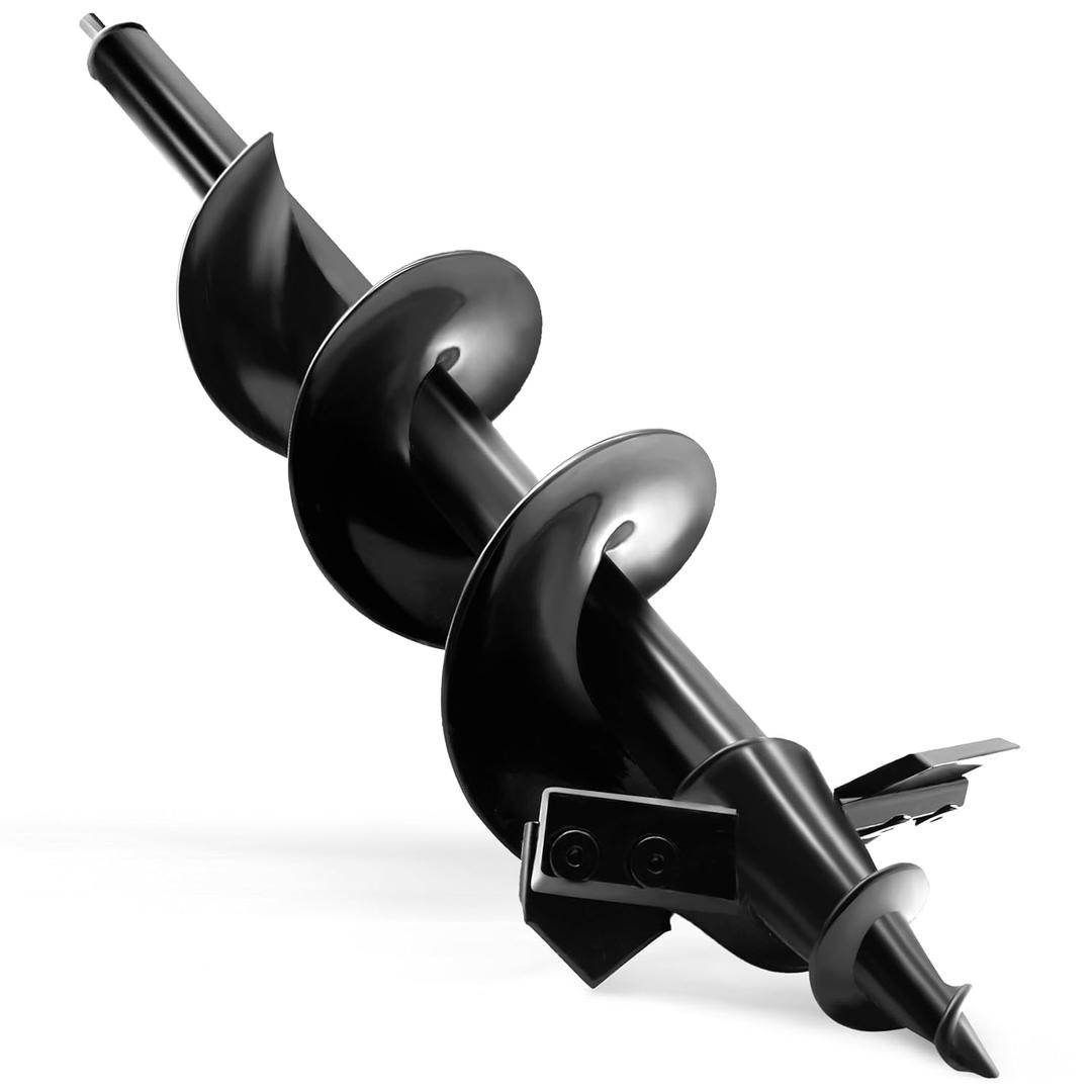 4"x24" Auger Drill Bit for Planting,Designed for Hard&Rocky Soil,Heavy-Duty Post Hole Auger with Upgrad Dual-Sharp Blades Tip,Garden Spiral Drill Bit & Plant Hole Digger,for 3/8" Hex Drive Drill