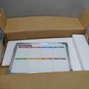 Small Weekly Calendar Dry Erase Whiteboard for Wall, 16" x 12" Magnetic Dry Erase Board, Hanging Double-Sided White Board, Portable Board for List, Kitchen, Planning, Memo, Home, Office (Red)