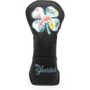 Golf Club Covers Black Lucky Clover Golf Head Covers Driver Covers Fariway Wood Headcover Hybrid Covers Leather Golf Headcover with Number Tag for All Brand