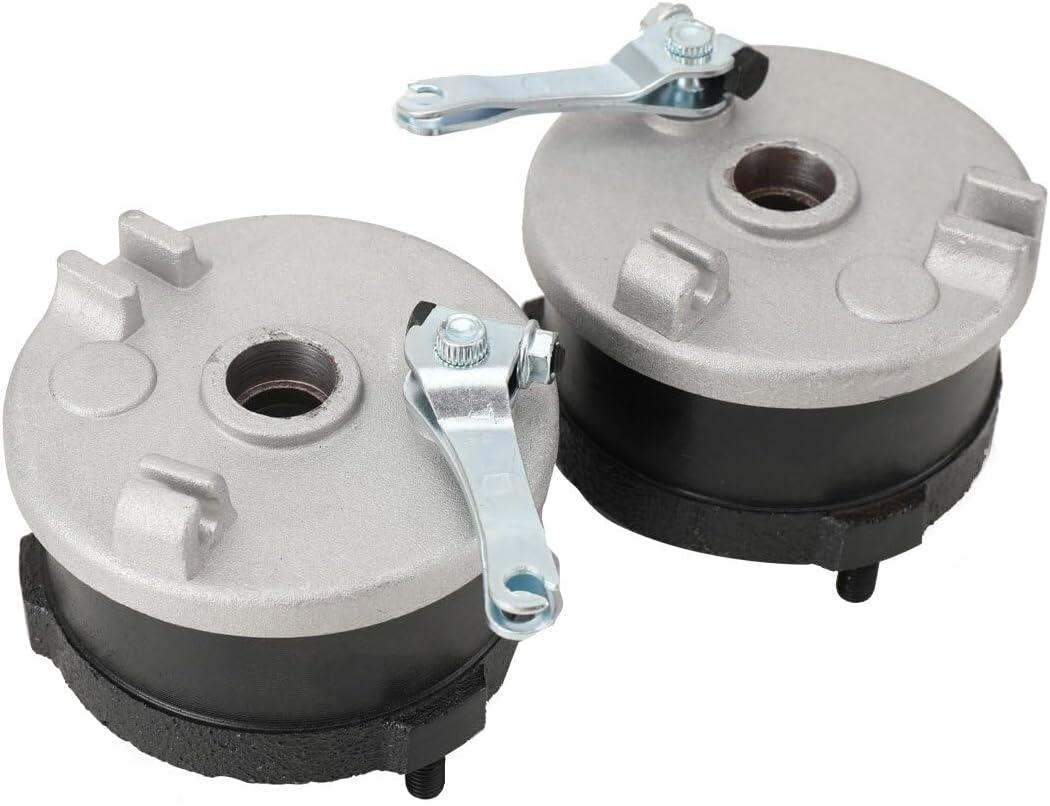 2PCS Front Drum Brake Wheel Hub, 3 Stud Auto Front Left Right Brake Housing and Shoes Replacement Fits for 50cc 70cc 90cc 110cc 125cc Taotao Engine ATV Quad 4 Wheel Motorcycle