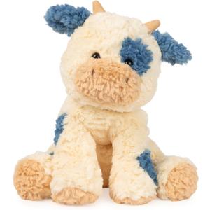 GUND Cozys Collection Cow, Stuffed Animal for Ages 1 and Up, Spring Decor Plush Toy, Cream/Blue, 10 (Cow)