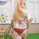 Jeyiour Womens Bikini Shirt Cover up Funny Bandana Headband Retro Sunglasses Eyewear Halloween Party Outfit, Size Large