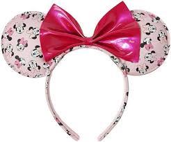 Disney Minnie Mouse Pink All-Over Print Mouse Ears Headband