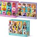 3 Pack 500 Piece Puzzles for Adults, Beautiful Wild Animals Jigsaw Puzzle for Teens Seniors, Recycled Cardboard Donut Dogs Puzzle 500 Piece, Family Activity Great Gift for Friends 20.5 * 15 inch