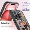 FUNMIKO for iPhone 15 Pro Max Case Wireless Charging & Military-Grade Protection - Cute Floral Design for Women Girls, Non-Slip Matte Cover with Shockproof Corners - Vibrant Doberman