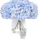 Tifuly Hydrangea Artificial Flowers -12 pcs Realistic Fake Hydrangea Silk Flowers with Stems Faux Hydrangea Flowers Heads for Office Home Party Wedding Centerpiece DIY Floral Decor(Sky Blue)