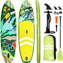 Inflatable Stand Up Paddle Board 10'6", Lightweight & Stable with 3-Fin Maneuverability, Complete Paddleboard Accessories for Adults & Youth, Ideal Outdoor Gift