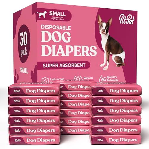 Comfortable Female Dog Diapers - Only 25 -Pack Super Absorbent Disposable Doggie Diapers - FlashDry Gel Technology & Wetness Indicator - Leakproof Diapers for Dogs in Heat, Excitable Urination, Incontinence