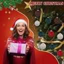 Liliful 12 Pcs 4 Color Velvet Christmas Balls and Stars 3.15 Inch Flocked Christmas Tree Ball Ornaments Plastic Ball Decorations with Gift Box for Xmas Tree, Party, Holiday, Wedding