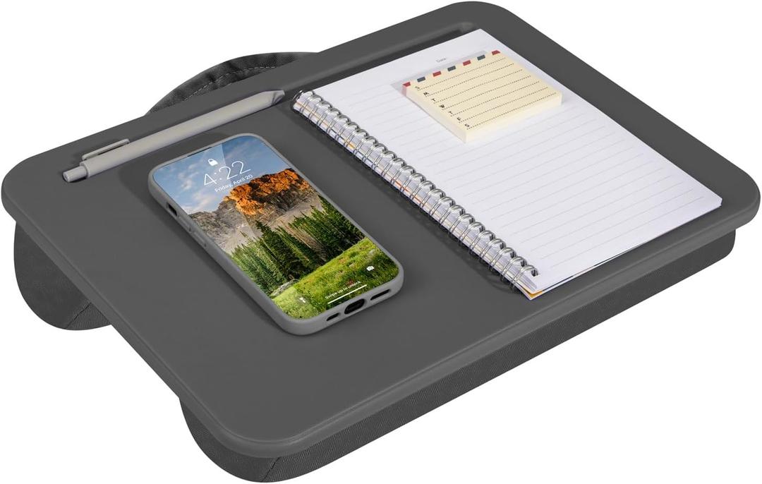 LAPGEAR Compact Lap Desk Fits Up to 14 Laptops Charcoal Style No. 43105