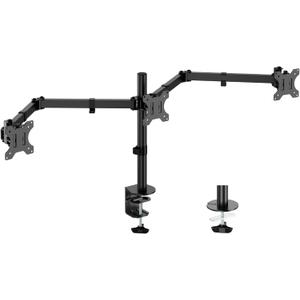 Triple Monitor Desk Mount,Three Monitors Stand Fits 3 Screens up to 27 inch,Load Bearing 17.6 lbs Per Arm,Fully Adjustable,Clamp & Grommet Mount,VESA Mount 75x75/100x100mm