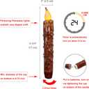 CVHOMEDECO. Real Wax Hand Dipped Battery Operated LED Timer Taper Candles Country Primitive Flameless Lights Dcor, 6-3/4 Inch, Coffee, 2 PCS in a Package