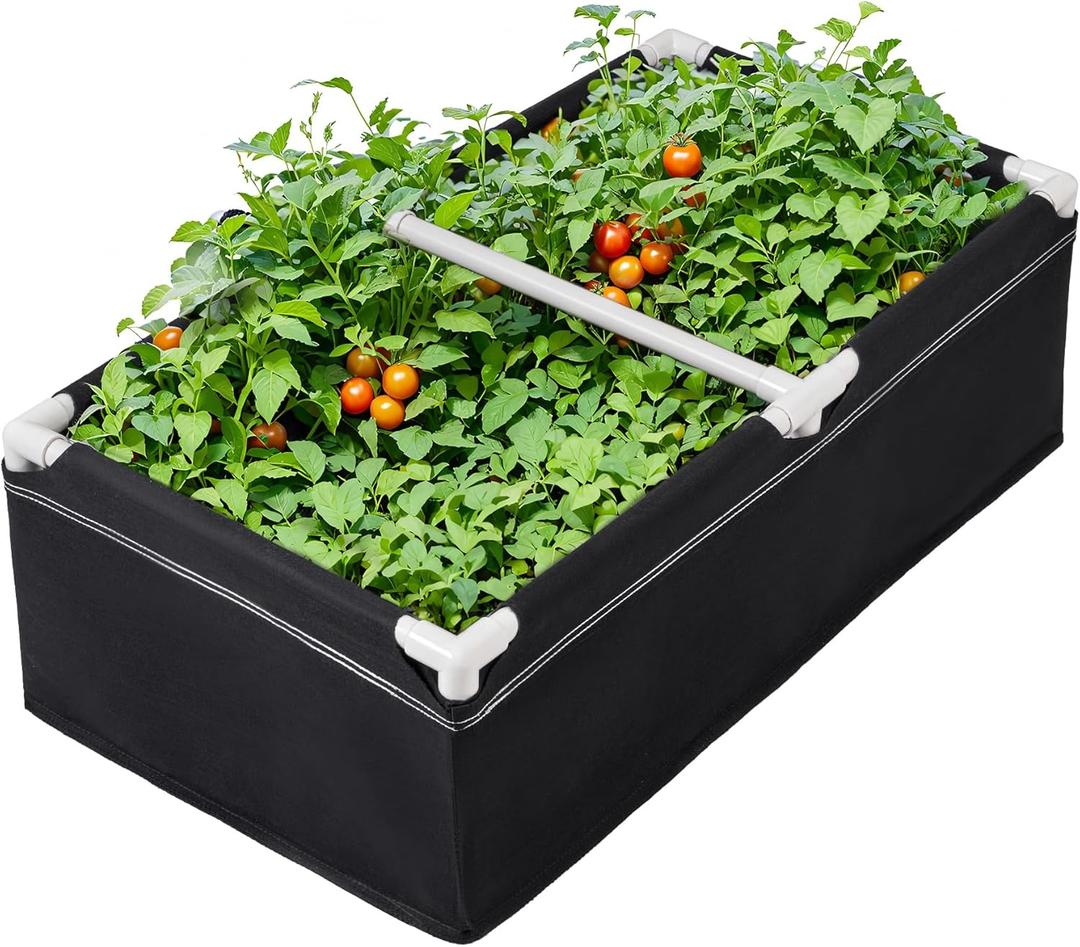 HIRALIY Fabric Raised Beds,Elevated Raised Garden Grows Beds for Outdoor Gardening,Portable Garden Planters,Planter Box for Growing Flowers and Vegetables3.15 x 1.62 x 1 Ft (Black)