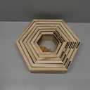 WONFUlity Hexagon Floating Shelves Honeycomb Shelves Wall Mounted Wood Farmhouse Storage Wall Shelf for Bathroom, Kitchen, Bedroom, Living Room,Driftwood Finish Decor