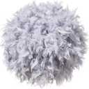 Waneway 15.7 inches Feather Lamp Shade for Ceiling Pendant Light, Lampshade for Table Lamp and Floor Lamp for Living Room, Bedroom, Wedding or Party Decoration, Grey
