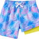 2 x westwolf Boys Swim Trunks with Compression Liner Kids Boxer Briefs Bathing Suit 7-20 Years Old Swimming Shorts Quick Dry