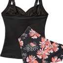 SUUKSESS Women Sexy Twist Push Up Tankini Swimsuit Tummy Control Bathing Suits (XL)