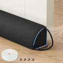 MAGZO Door Draft Stopper 30 Inches, Weighted Triangular Door Snake for Winter Noise Blocker with Hook Loops,Black