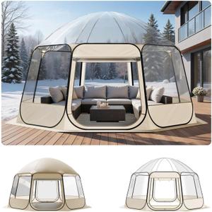 VEVOR Pop up Bubble Tent, 15 x 13.8 ft Waterproof & UV-Resistant, Clear Camping Tent Shelter, Outdoor Garden Dome Igloo Tents with Windows, 540 Panoramic View, for 12-15 Persons Patio Backyard