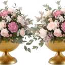Gold Vases for Wedding Centerpieces, Set of 2 Metal Vase Small Table Centerpiece Flower Stands Wedding Arrangement for Weddings Reception Home Floral Decor Anniversary