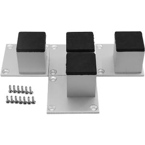 Saim 4Pcs 3inch Metal Furniture Legs, Square Metal Cabinet Support Foot for Sofa, Cabinet, Book shelf, Bed and Table - Matte Silver
