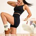 3 x AugRing Women's Striped Cotton Crew Socks Cozy Casual Athletic Quarter Socks for Running & Gym Size 5-11