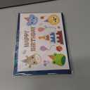 3 x Cute 1st Birthday Card, First Birthday Decorations for Boy Girl, 1 Year Old Gift Ideas for Baby Kids