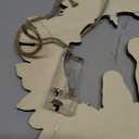 Holy Family Christmas Wreath with Light LED Wooden Holy Family Nativity Scene Hanging Decoration for Christmas Tree Ornaments Xmas Indoor Outdoor Wall Decoration Hanging Sign for Front Door