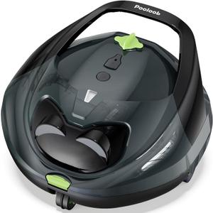 Pooloob PF1 Cordless Pool Vacuum Cleaner Robot for Daily Pool Maintenance, Floor Only Cleaning for Above/In Ground Pools, Triple Filtration, Floating Buoy & Tether, Not for Initial or Deep Cleaning