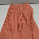 Basoteeuo Brown Pleated Skirt for Women Midi Length Summer High Waisted A Line Elastic Waist Skirts S