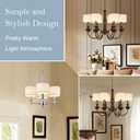 Wellmet Small Lamp Shades,ONLY for Candle Bulbs,Clip-on Drum Mini Lampshades,Set of 6, 5.5"x 5.5"x5",Cream White