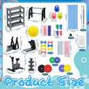 Miniature Gym Equipment Set, Plastic Mini House Fitness Accessories, Miniature Workout Room with Treadmill Exercise Bike Dumbbells for Miniature House Micro Landscape Decor